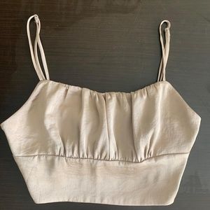 Aritzia Champagne Crop Top